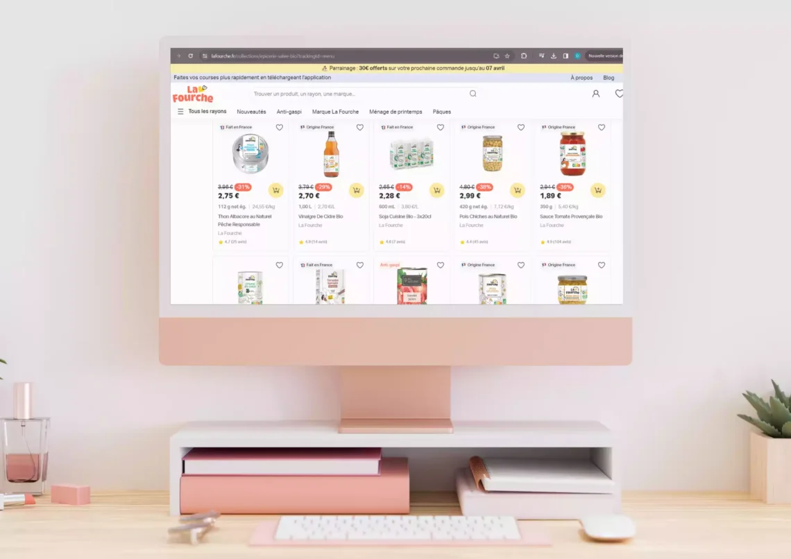 Courses bio en ligne sur le site de La Fourche