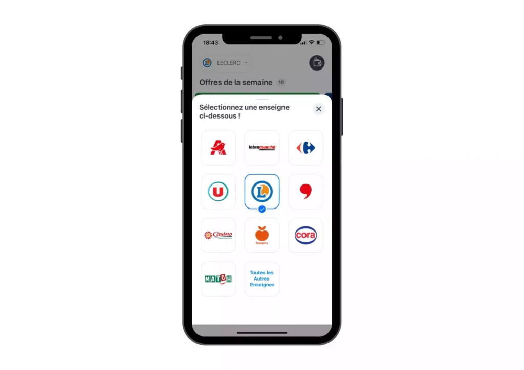 enseignes et magasins disponibles sur l'application de bons de réduction coupon network