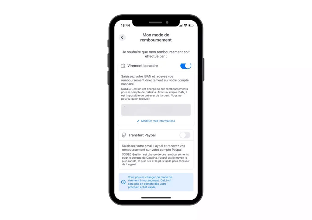 modes de remboursement sur coupon network, remboursement sur un compte bancaire ou sur paypal, remboursement des courses, application de bons de réduction